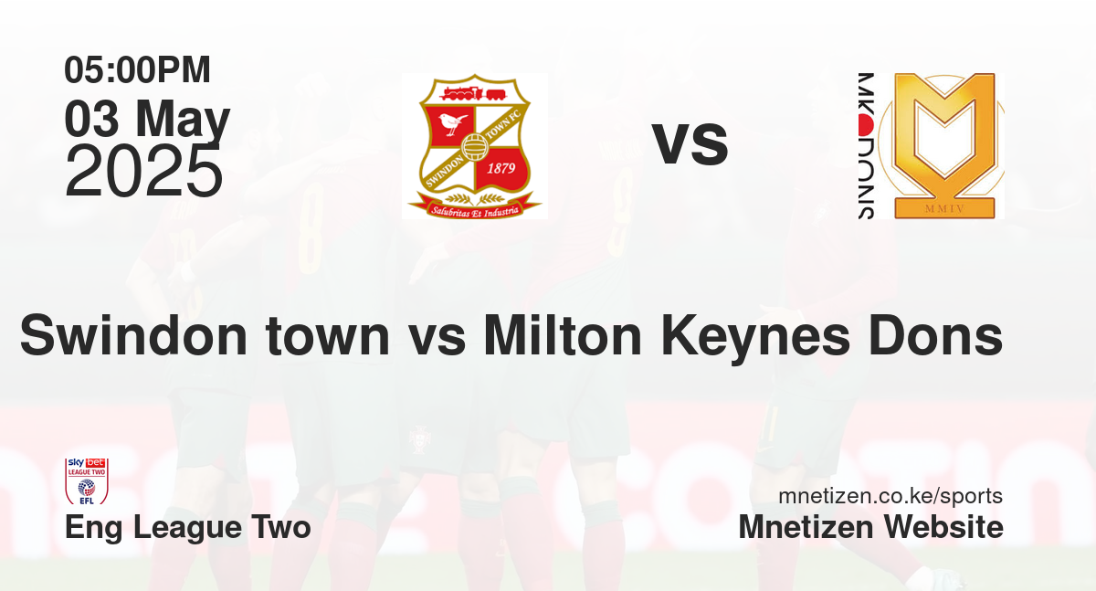 Swindon town vs Milton Keynes Dons