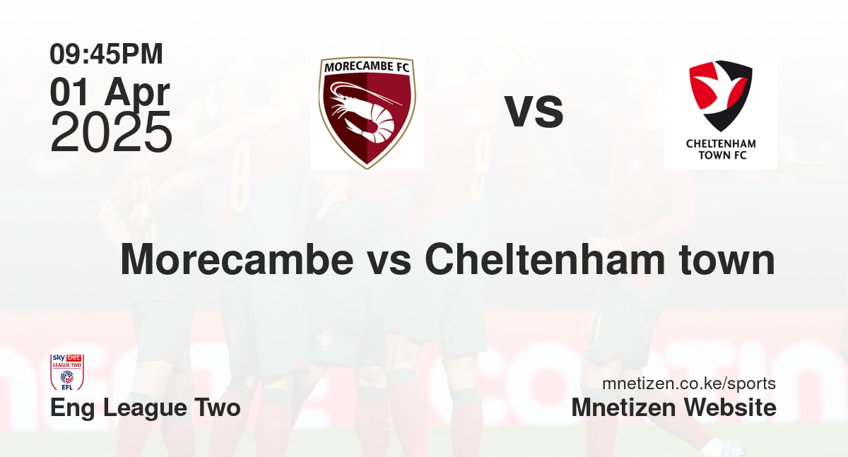 Morecambe vs Cheltenham town