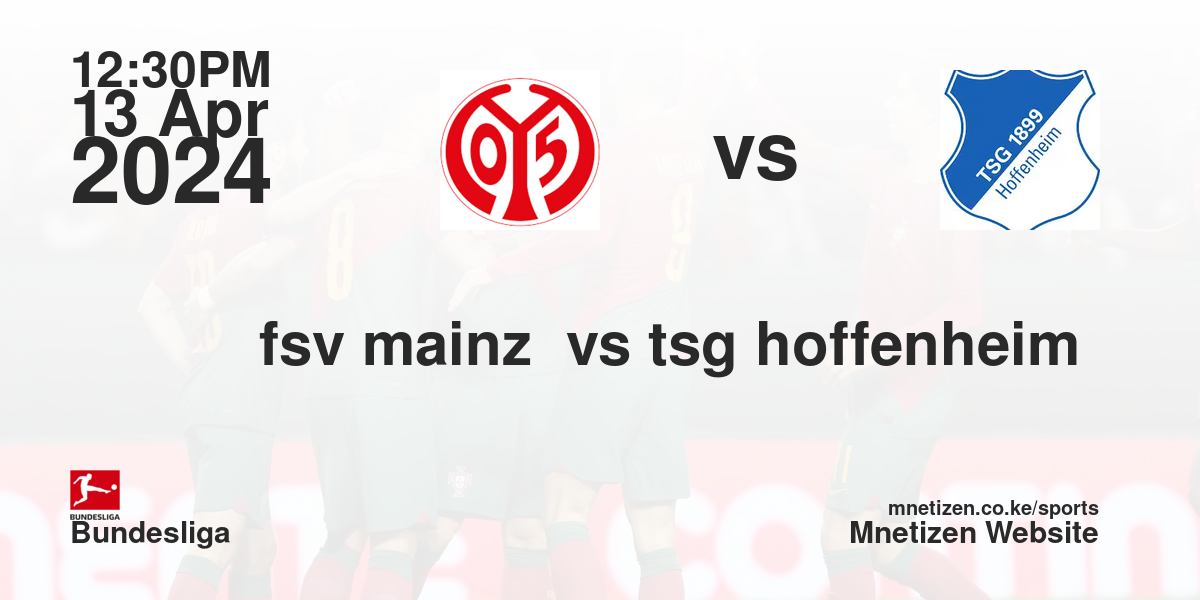fsv Mainz 05 vs tsg hoffenheim 13/04/2024 12:30