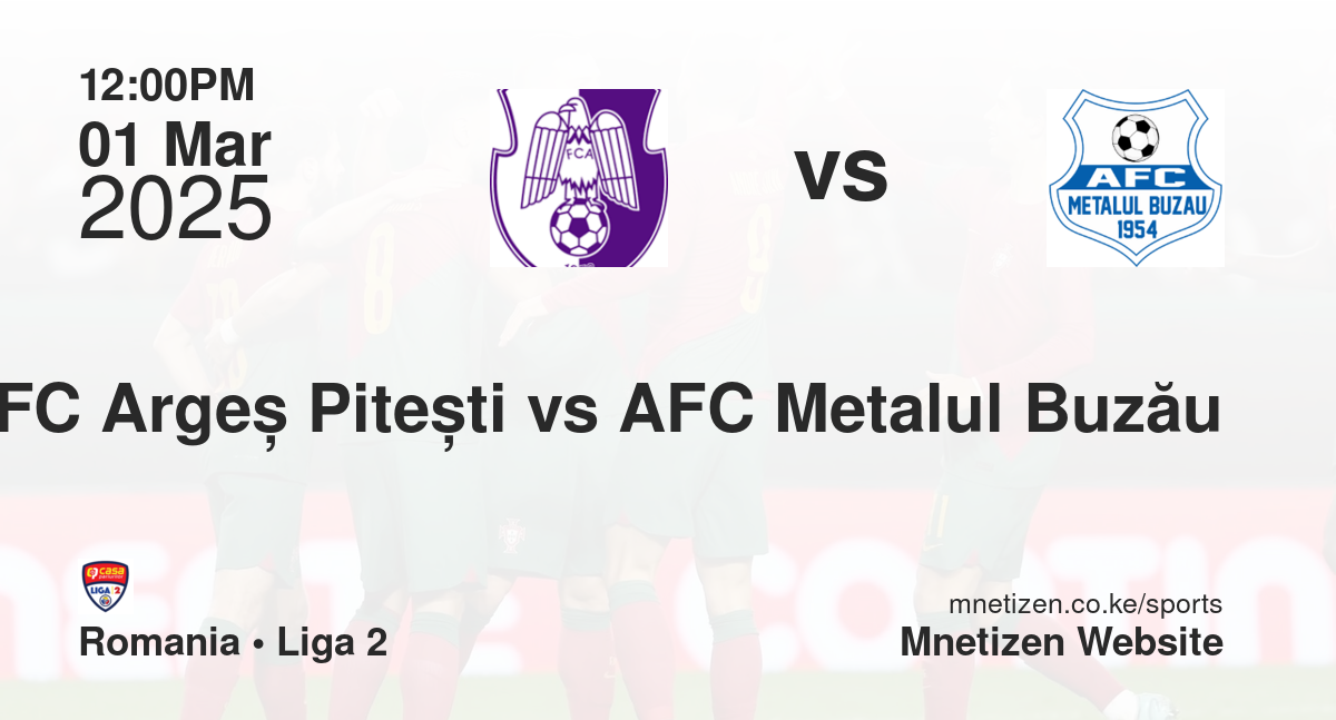 FC Argeș Pitești vs AFC Metalul Buzău