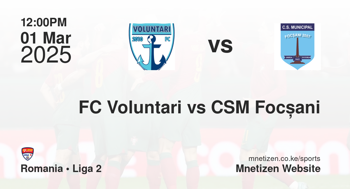 FC Voluntari vs CSM Focșani