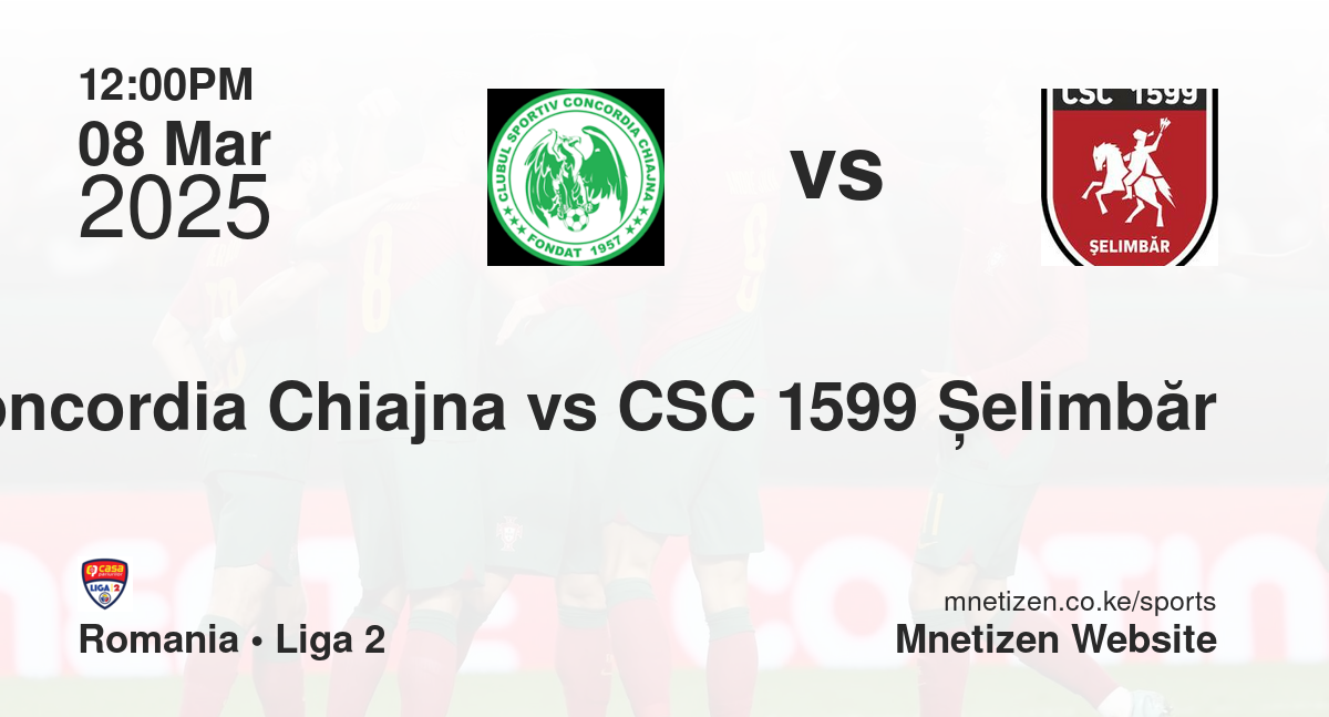 CS Concordia Chiajna vs CSC 1599 Șelimbăr