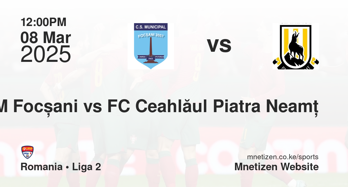 CSM Focșani vs FC Ceahlăul Piatra Neamț