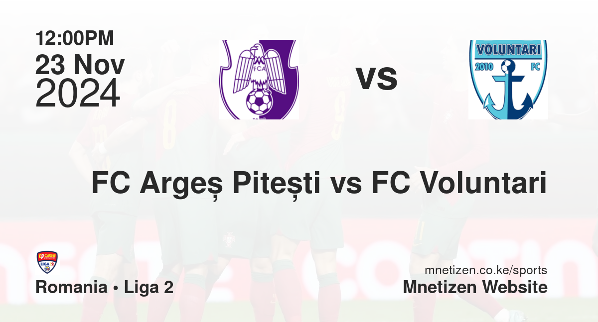 FC Argeș Pitești vs FC Voluntari