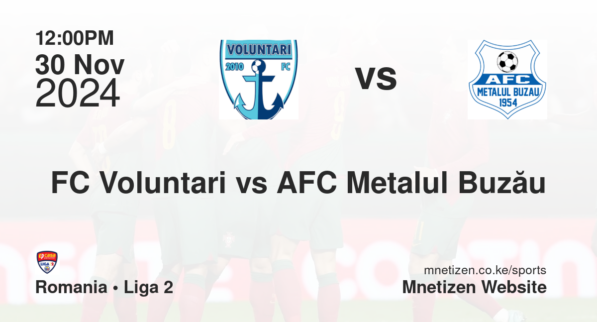 FC Voluntari vs AFC Metalul Buzău
