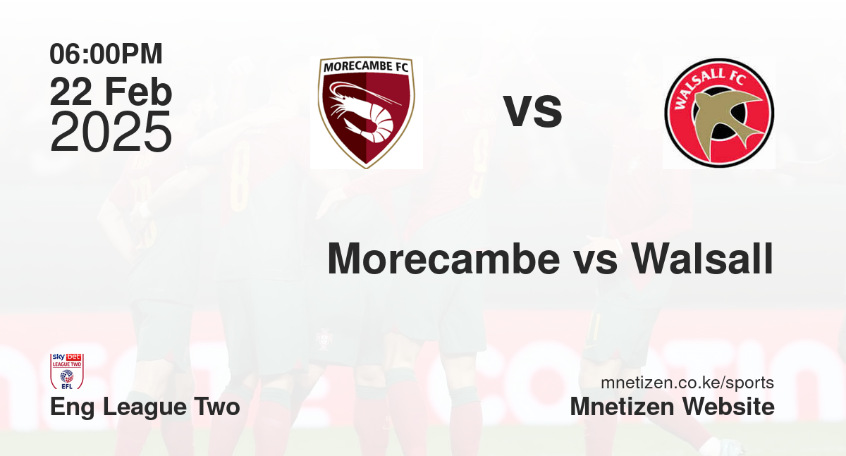 Morecambe vs Walsall
