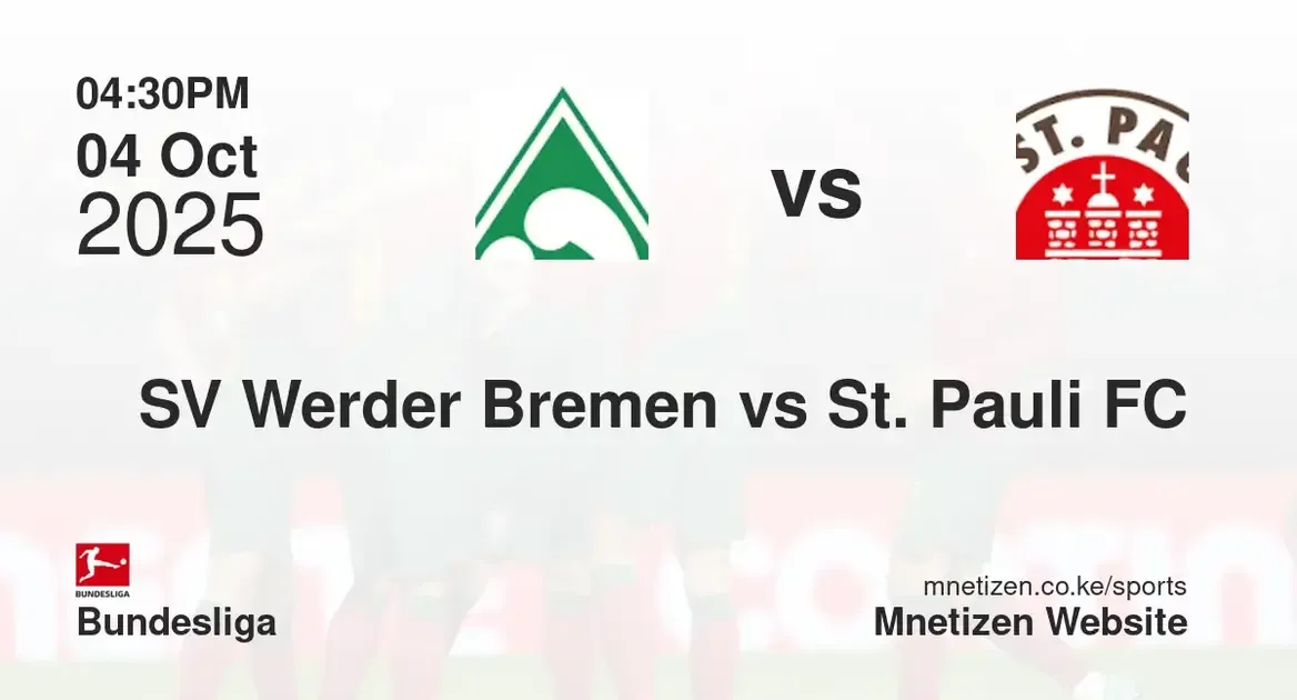 SV Werder Bremen vs St. Pauli FC | 04 Oct 2025