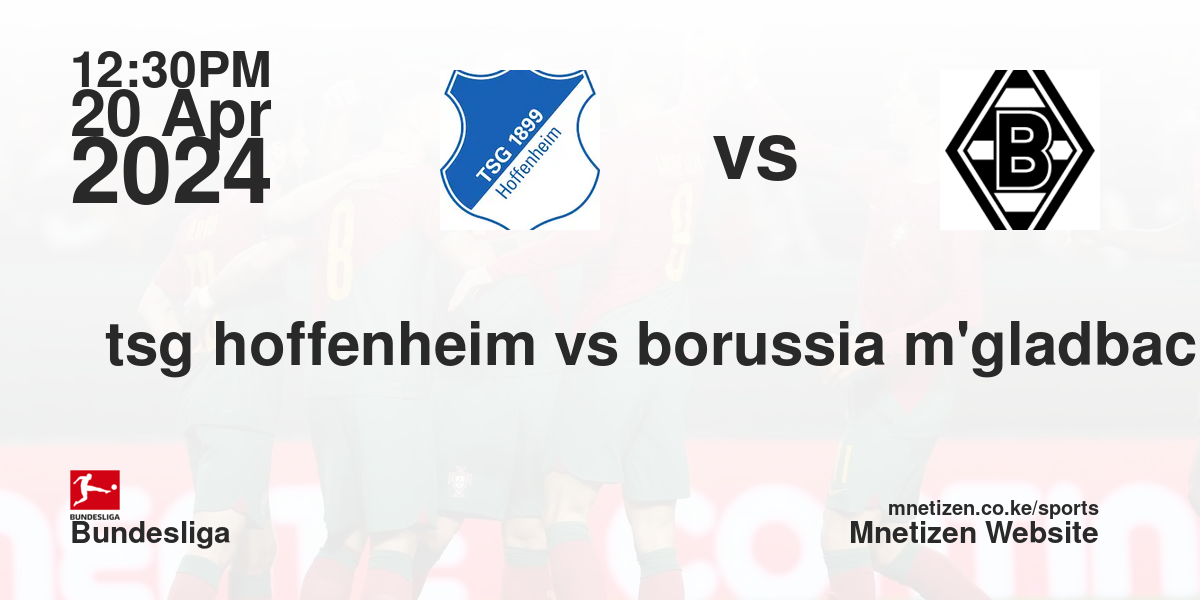 tsg hoffenheim vs borussia m'gladbach 20/04/2024 12:30