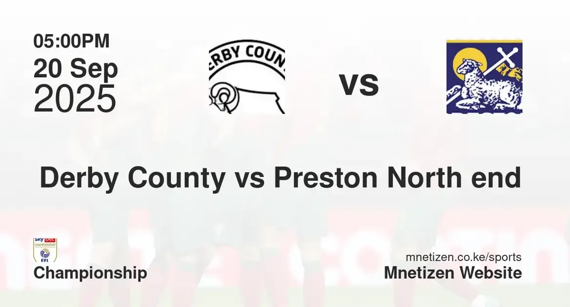 Derby County vs Preston North end | Championship  | 20 Sep 2025