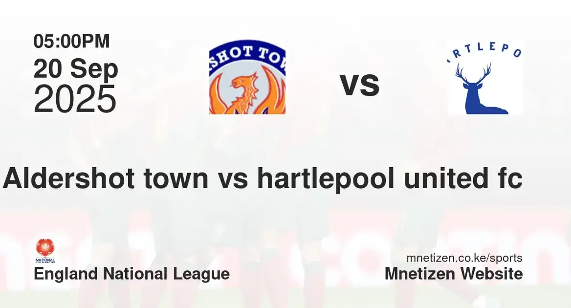 Aldershot town vs hartlepool united fc | england national league | 20 Sep 2025