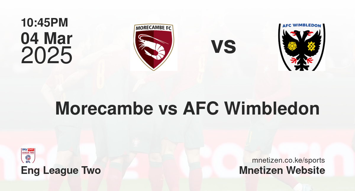 Morecambe vs AFC Wimbledon 
