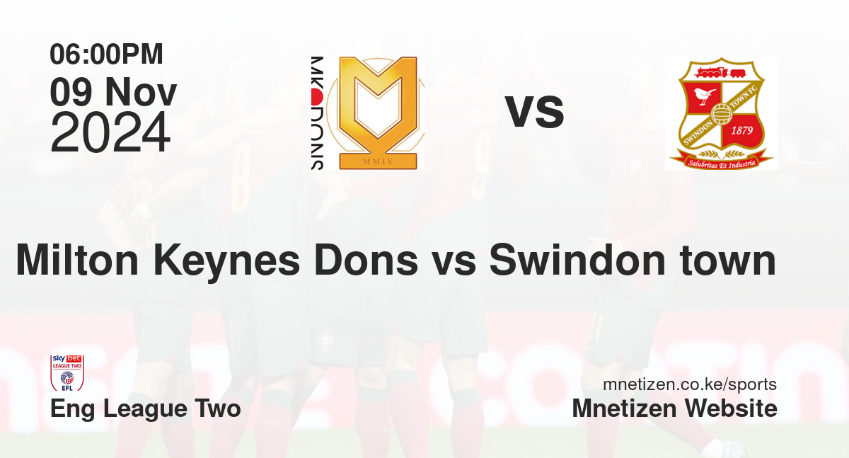 Milton Keynes Dons vs Swindon town