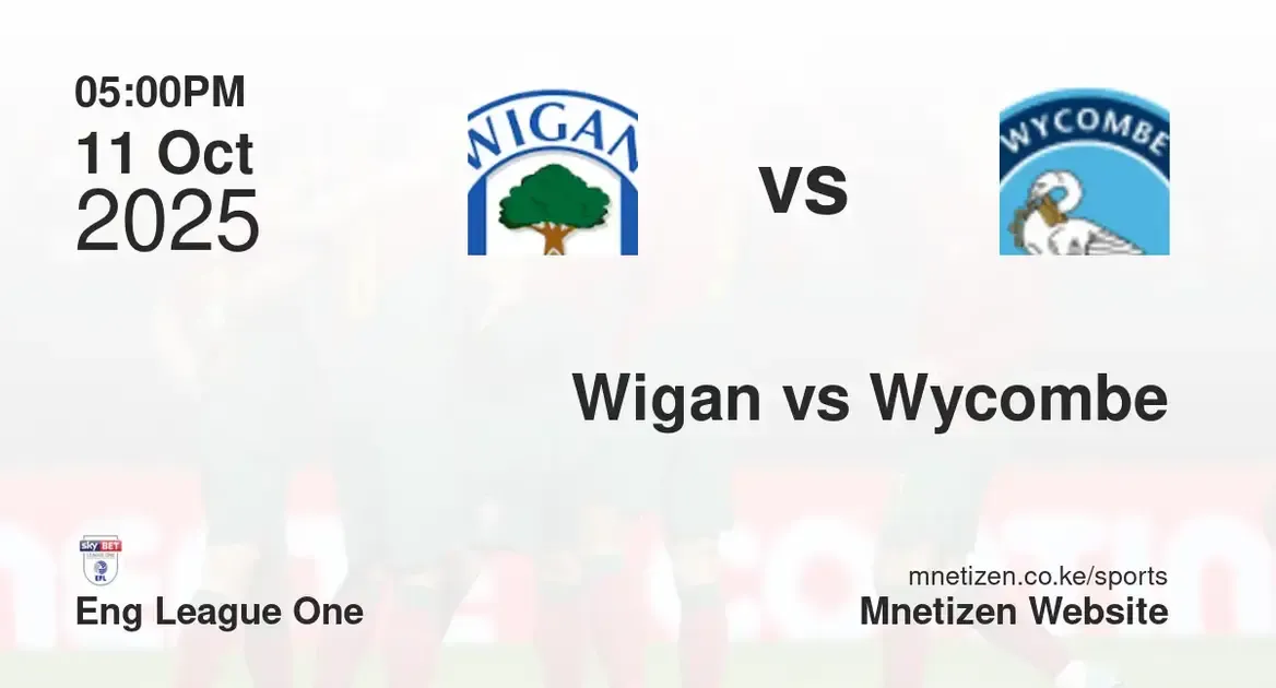 Wigan Athletic FC vs Wycombe wanderer | Eng League One | 11 Oct 2025