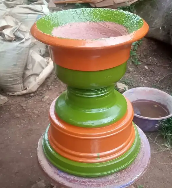 Creative Green and orange small size flower pot design