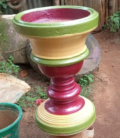 Nice maroon Green and cream medium size flower pot design