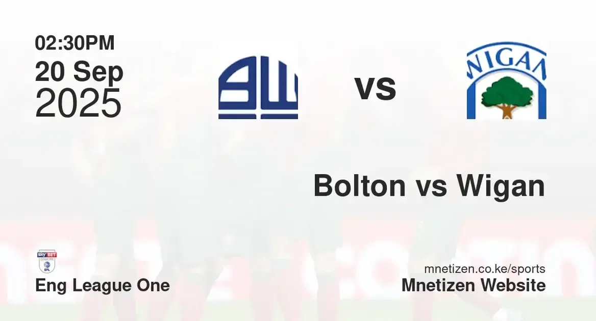 Bolton wanderers vs Wigan Athletic FC | Eng League One | 20 Sep 2025