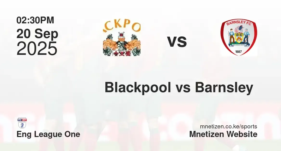 Blackpool vs Barnsley  | Eng League One | 20 Sep 2025