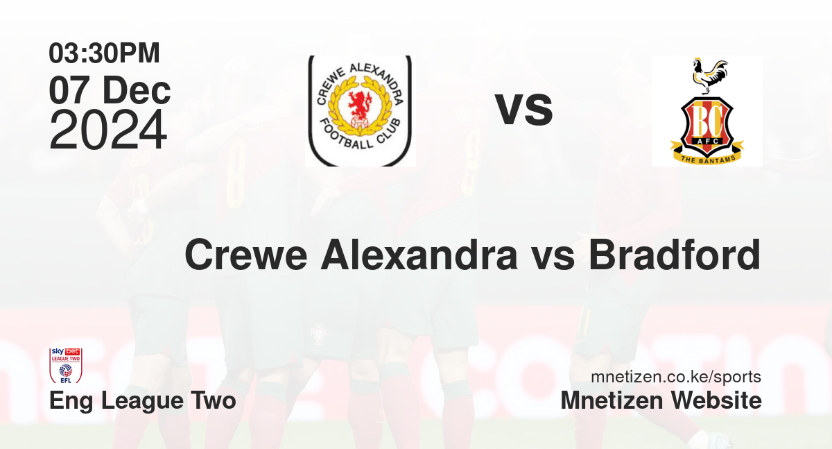 Crewe Alexandra vs Bradford