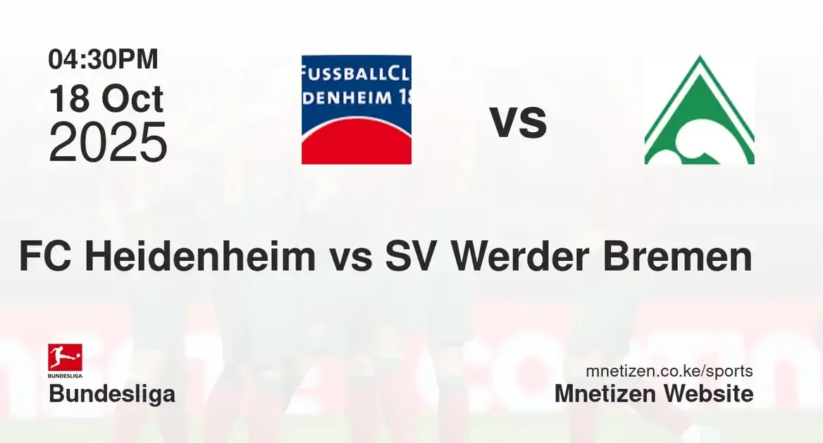 FC Heidenheim vs SV Werder Bremen | 18 Oct 2025