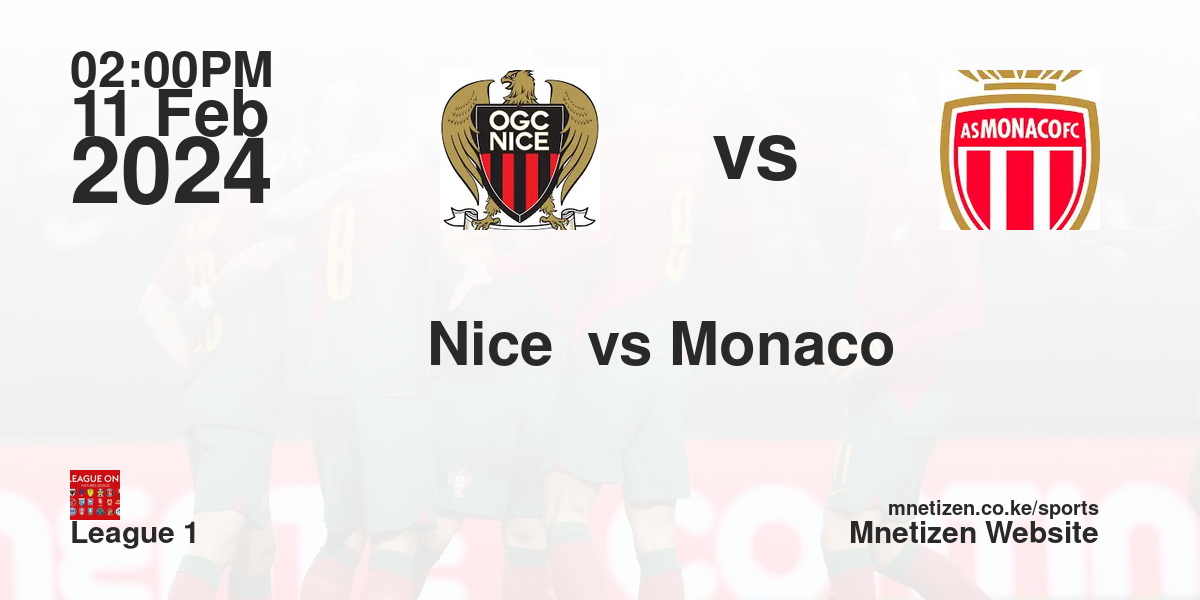 OGC Nice  vs As Monaco  11/02/2024 14:00