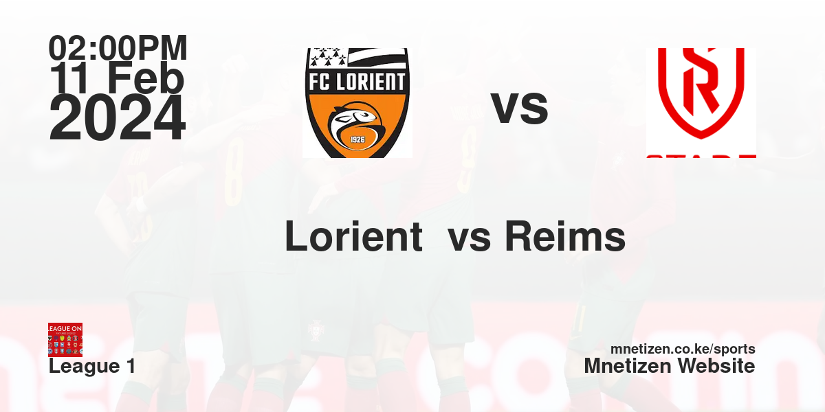 FC Lorient  vs Stade Reims 11/02/2024 14:00