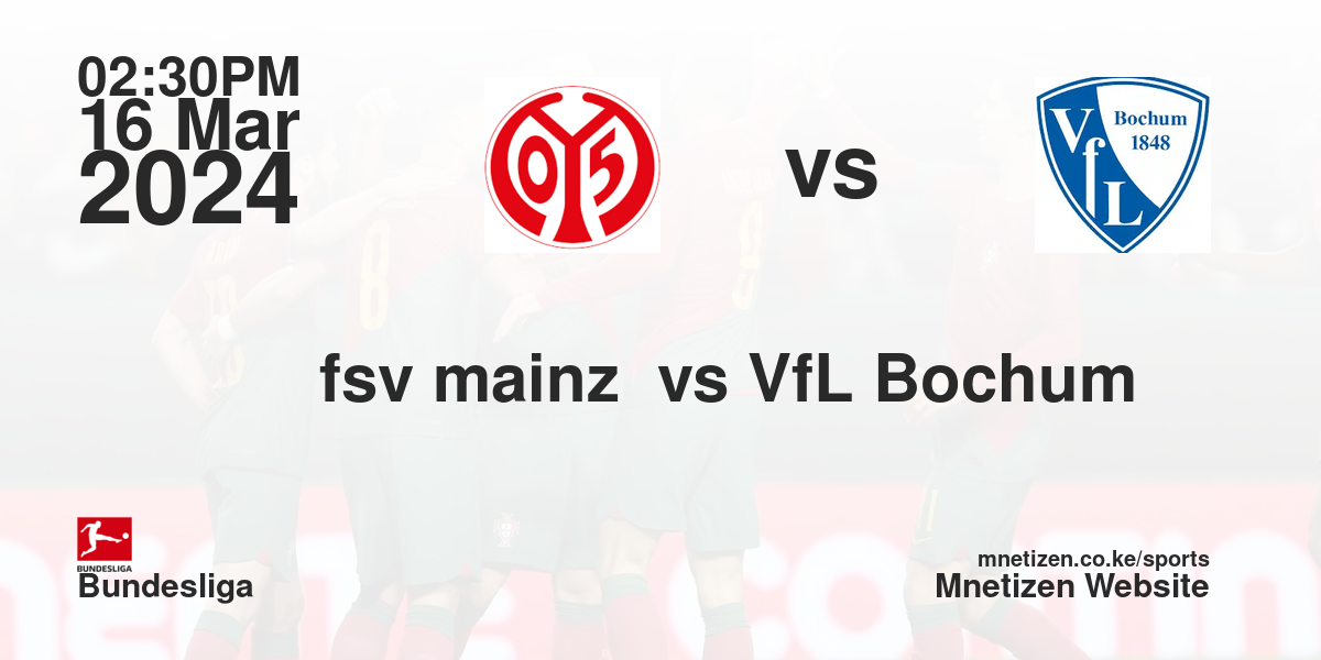 fsv Mainz 05 vs VfL Bochum 1848 16/03/2024 14:30