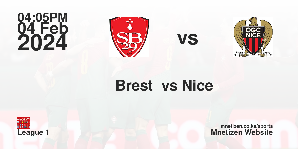 Stade Brestoise  vs OGC Nice  04/02/2024 16:05