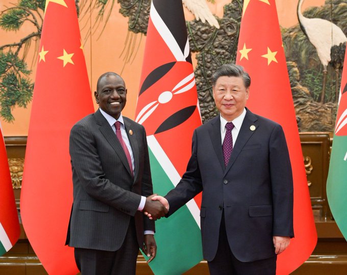 President William Ruto meeting with Chinese President Xi Jinping;