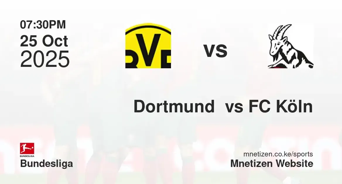 Borussia Dortmund  vs FC Köln | 25 Oct 2025