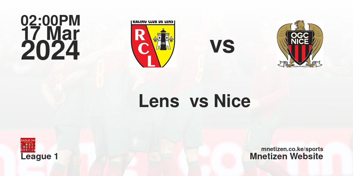 Lens FC  vs OGC Nice  17/03/2024 14:00