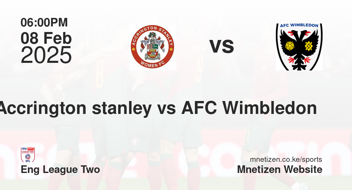 Accrington stanley vs AFC Wimbledon 