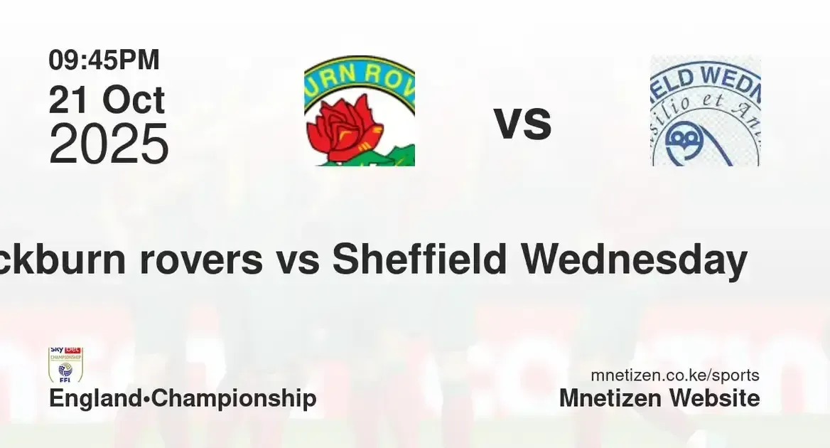 Blackburn rovers vs Sheffield Wednesday 