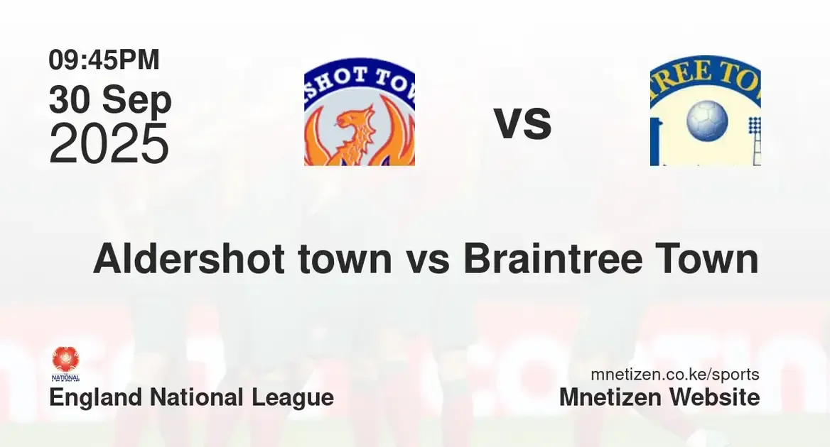 Aldershot town vs Braintree Town | england national league | 30 Sep 2025