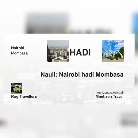 Nairobi hadi Mombasa - Rog Travellers - Nauli Nafuu ya Usafiri