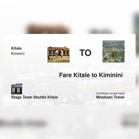 Kitale mpaka Kiminini  - STAGE TEAM SHUTTLE - Affordable Travel Fare