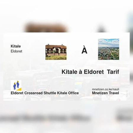 Kitale à Eldoret  - crossroad shuttle  office - Tarif de voyage abordable