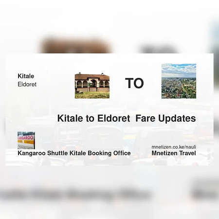 Kitale to Eldoret  - Kangaroo shuttle  booking office - Affordable Travel Fare