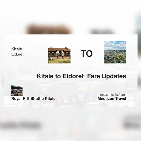 Kitale to Eldoret  - Royal Rift Shuttle - Affordable Travel Fare