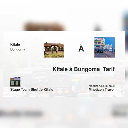 Kitale à Bungoma  - STAGE TEAM SHUTTLE - Tarif de voyage abordable