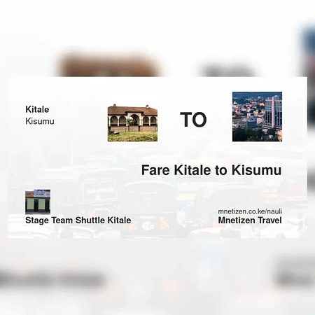 Kitale mpaka Kisumu - STAGE TEAM SHUTTLE - Affordable Travel Fare