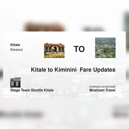Kitale to Kiminini  - STAGE TEAM SHUTTLE - Affordable Travel Fare