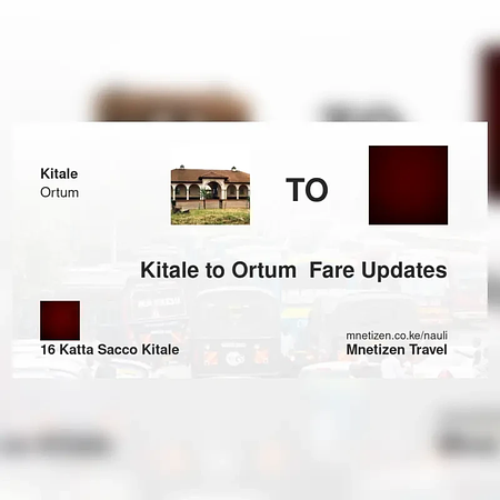 Kitale to Ortum  - 16 KATTA SACCO - Affordable Travel Fare